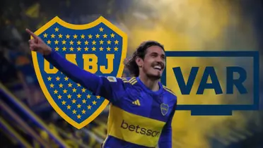 Edinson Cavani celebra un gol con la camiseta de Boca Juniors