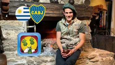 Edinson Cavani regrersó a Boca Juniors luego de su presentación de vinos