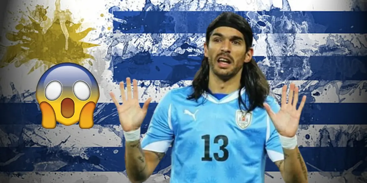 Sebastián Abreu en su paso por la Selección de Uruguay
