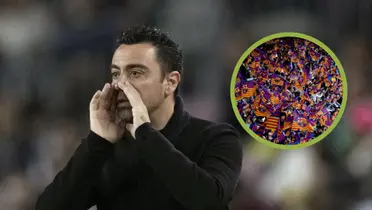 Xavi gritando como DT del Barcelona.