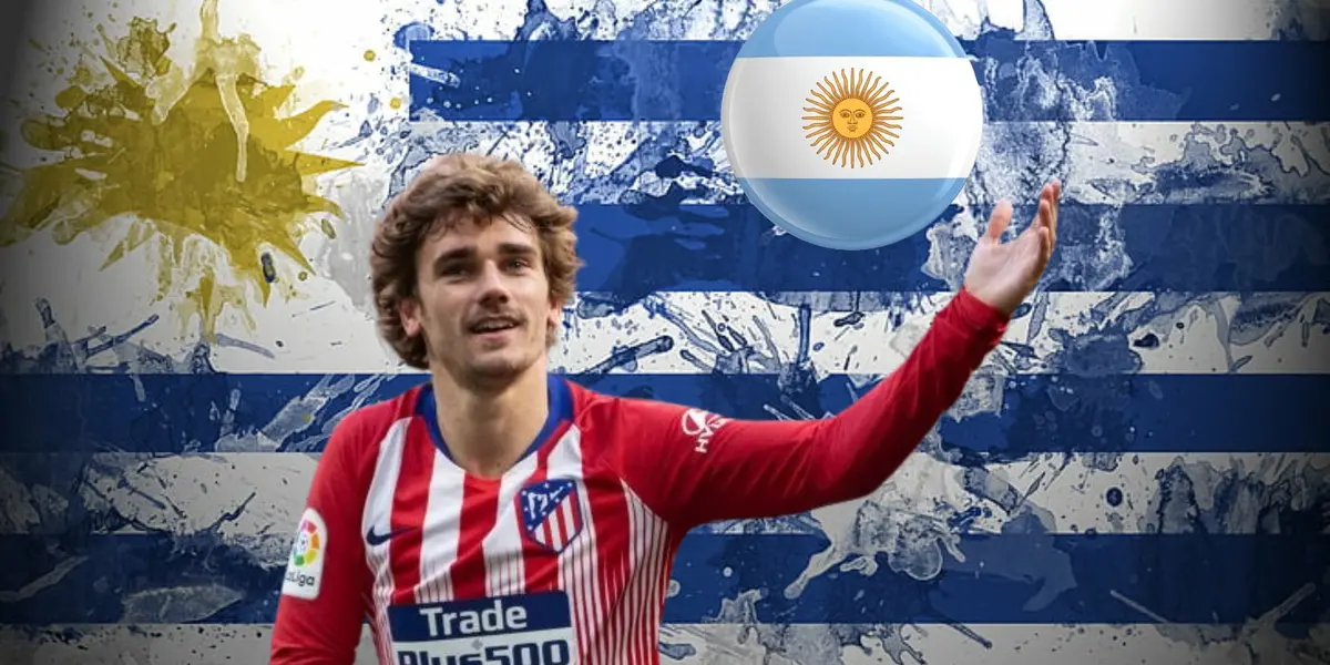 Antoine Griezmann con la camiseta del Atlético de Madrid y su relación con Uruguay