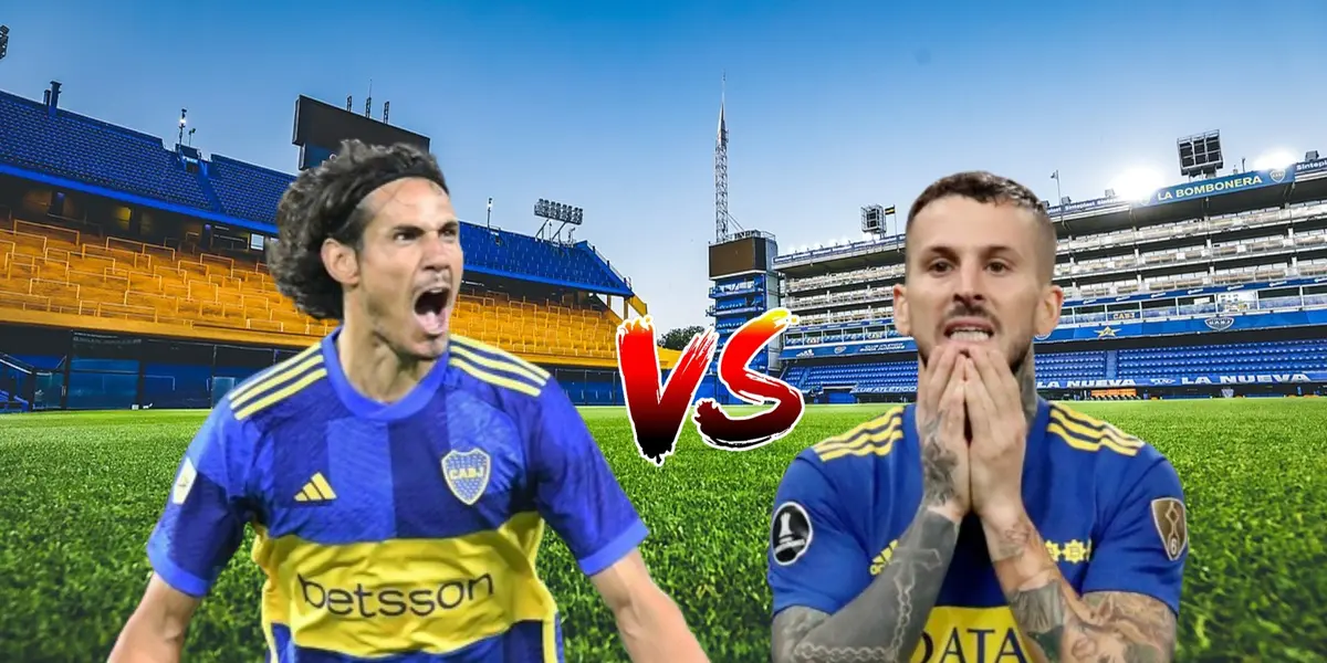 Benedetto y Cavani en Boca Juniors