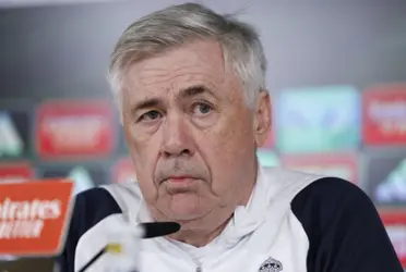 Carlo Ancelotti en conferencia de prensa con el Real Madrid.
