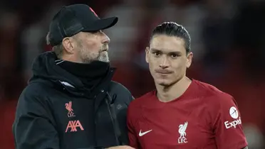 Darwin Núñez con Jürgen Klopp