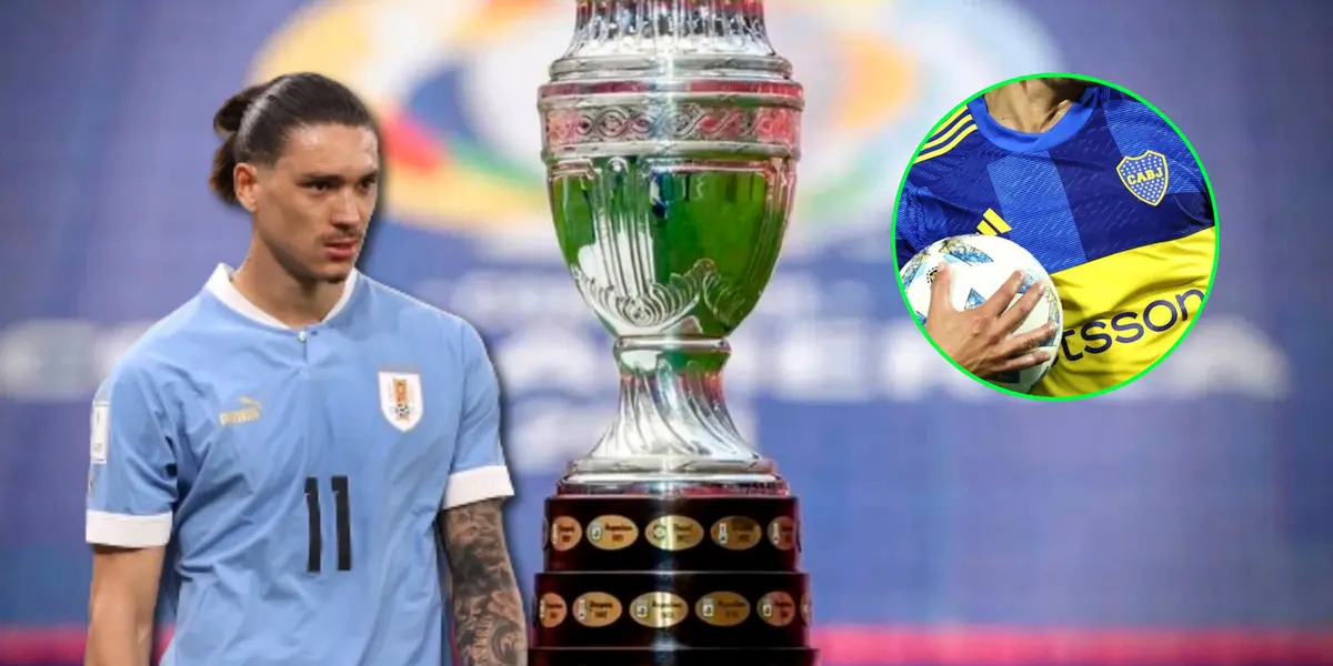 Darwin Núñez y a su lado la Copa América.