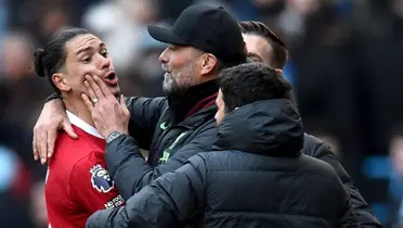 Darwin Núñez y Klopp en Liverpool
