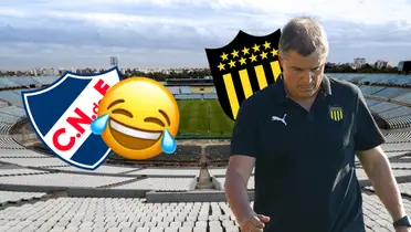 Diego Aguirre, DT de Peñarol, se lamenta la burla de los hinchas de Nacional