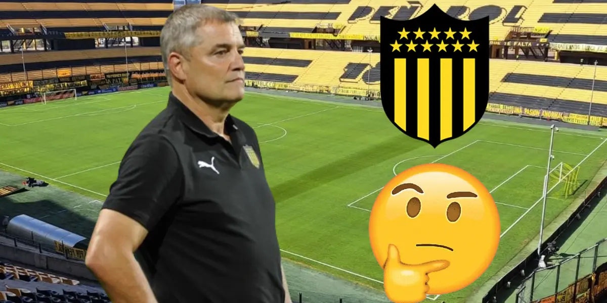 Diego Aguirre en el estadio de Peñarol de Uruguay