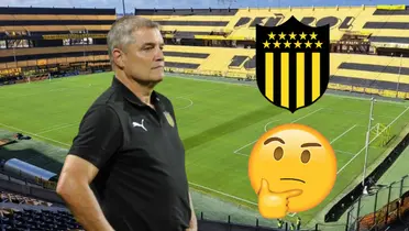 Diego Aguirre en el estadio de Peñarol de Uruguay