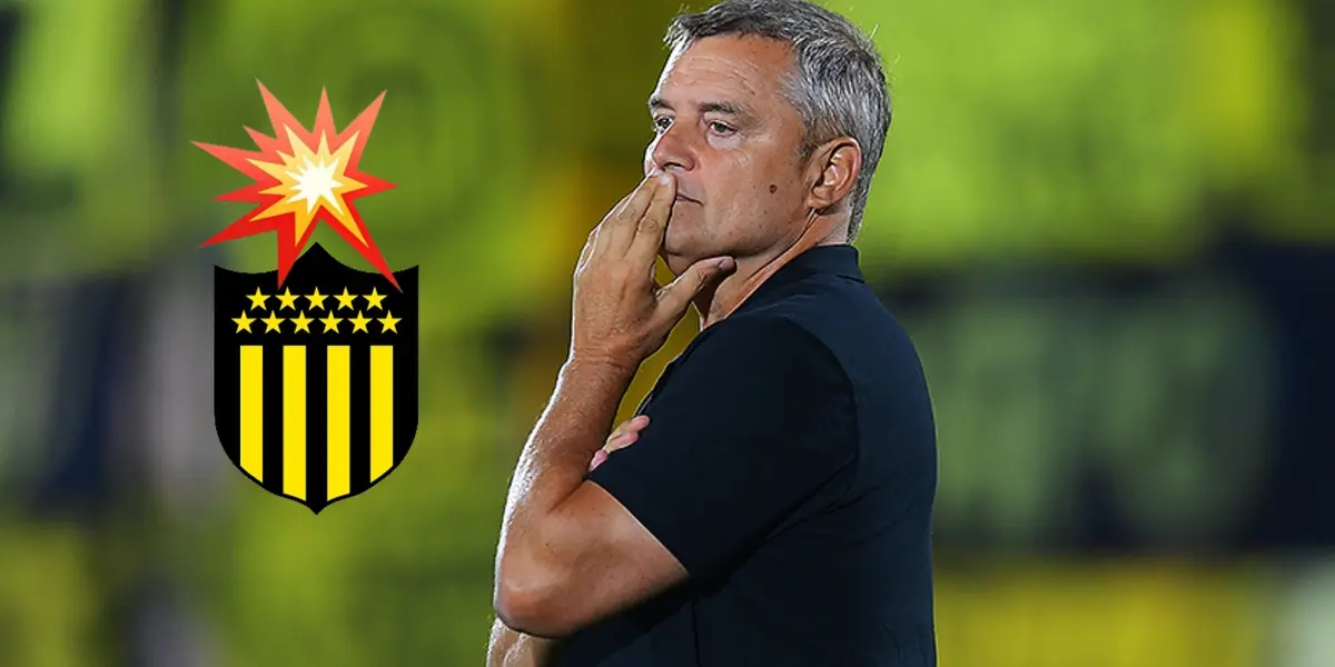 Diego Aguirre en la derrota de Peñarol ante City Torque