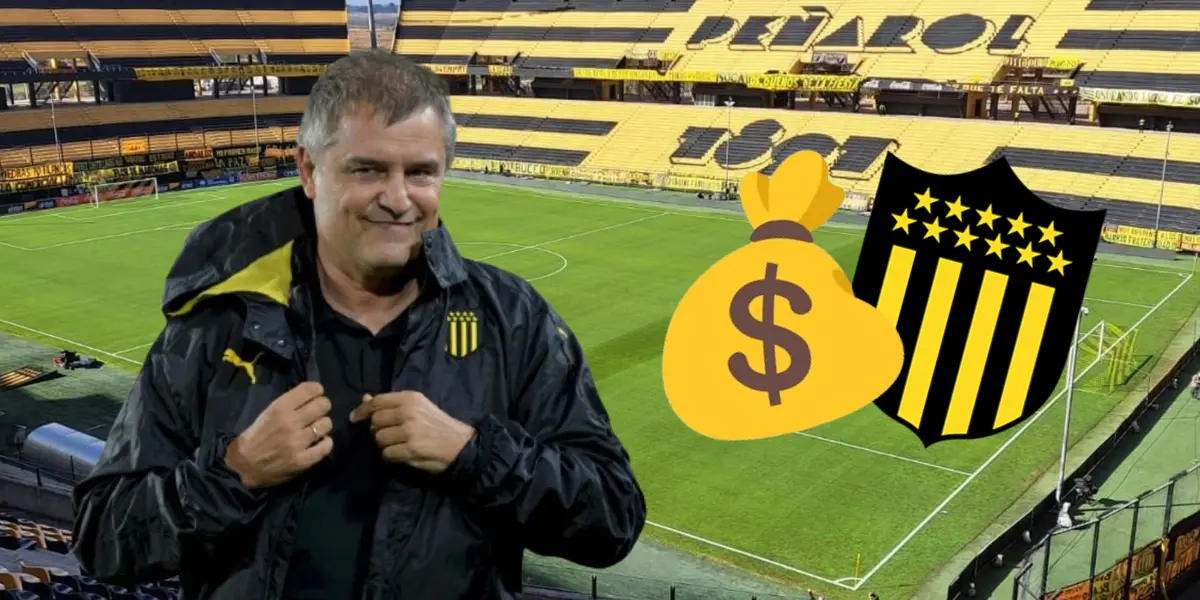 Diego Aguirre, entrenador de Peñarol, en el estadio Campeón del Siglo