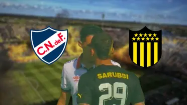 Dos futbolistas de Peñarol y Nacional tuvieron un fuerte cruce después de que los equipos salgan al campo de juego