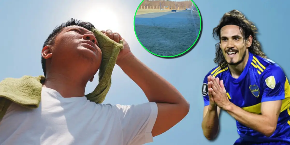 Edinson Cavani con la camiseta de Boca.