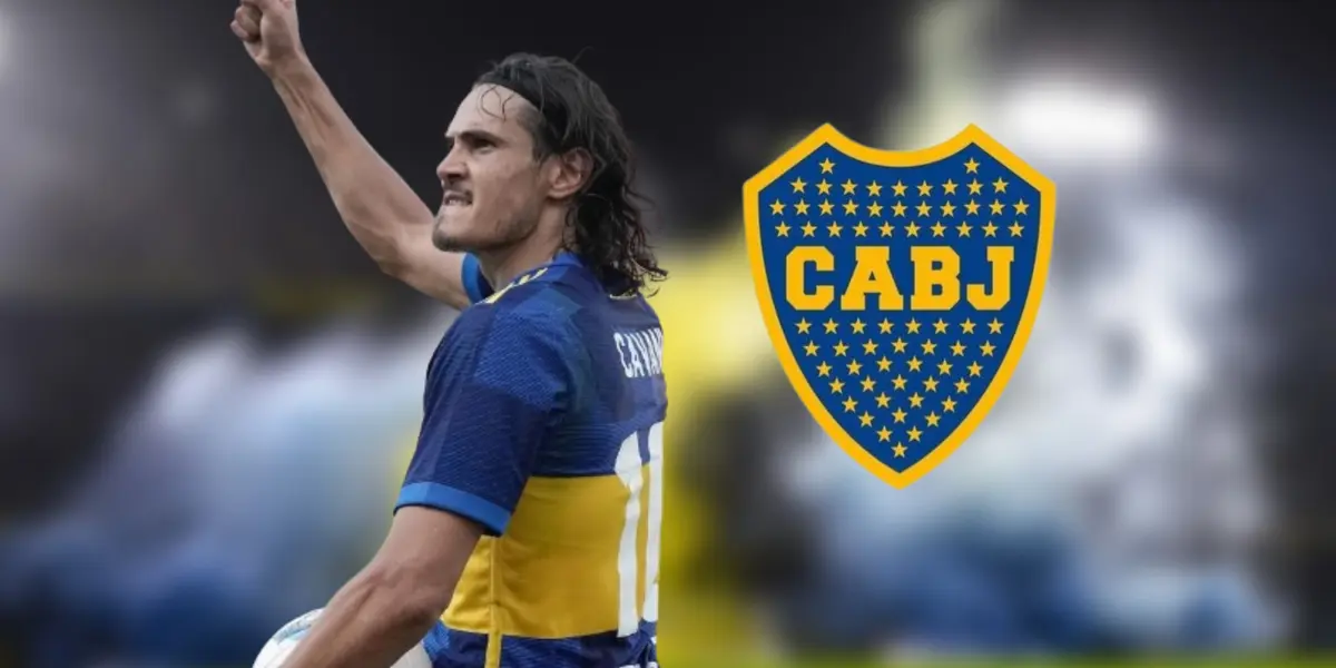 Edinson Cavani con la camiseta de Boca Juniors