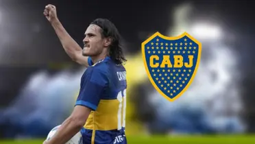 Edinson Cavani con la camiseta de Boca Juniors