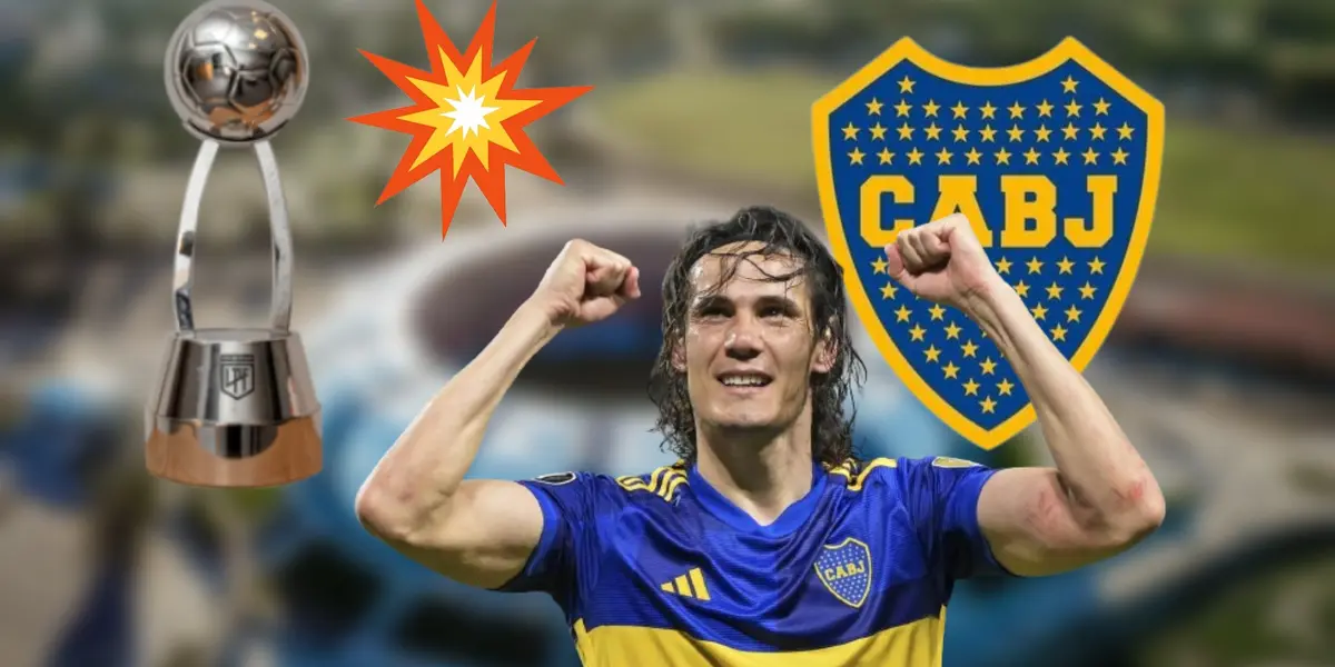 Edinson Cavani con la camiseta de Boca Juniors