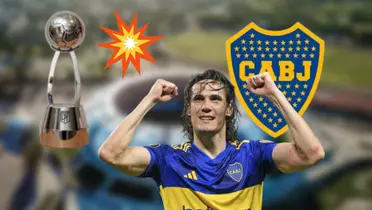 Edinson Cavani con la camiseta de Boca Juniors