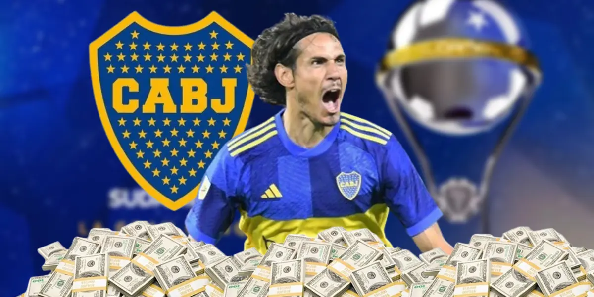 Edinson Cavani con la camiseta de Boca Juniors