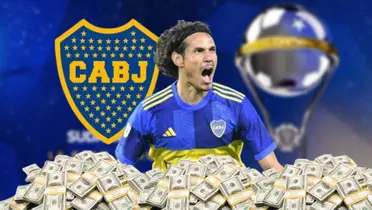 Edinson Cavani con la camiseta de Boca Juniors