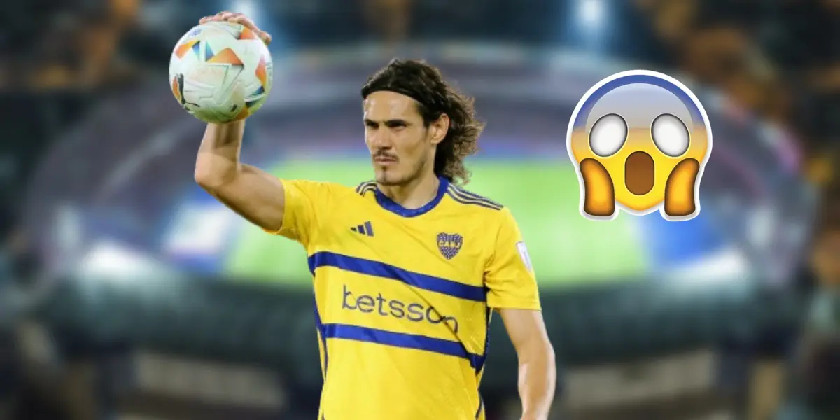 Edinson Cavani con la camiseta de Boca Juniors