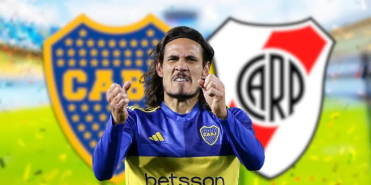 Edinson Cavani durante un partido con Boca Juniors en 2023
