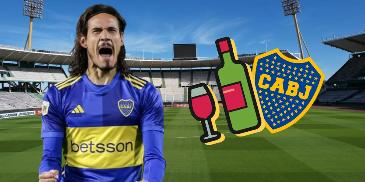 Edinson Cavani, jugador de Boca, en el estadio Mario Alberto Kempes