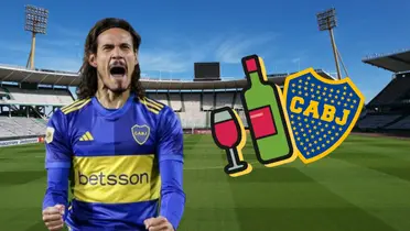 Edinson Cavani, jugador de Boca, en el estadio Mario Alberto Kempes