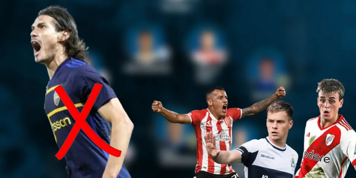 Edinson Cavani, Tiago Palacios, Matías Abaldo y Nicolás Fonseca en el fútbol argentino