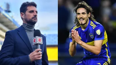 Edinson Cavani y Diego Muñoz