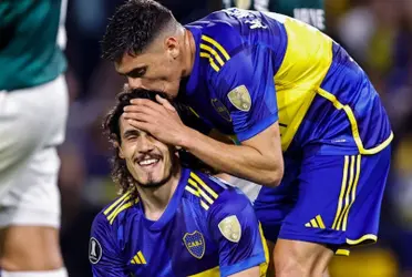 Edinson Cavani y Miguel Merentiel en Boca Juniors.