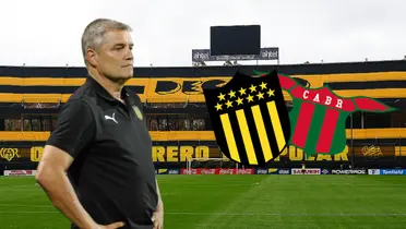 El entrenador de Peñarol, Diego Aguirre, en el estadio Campeón del Siglo