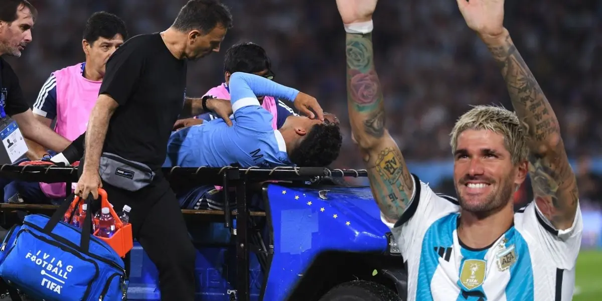 El extremo uruguayo no estará disponible para el duelo ante Bolivia tras el golpe que recibió del volante albiceleste