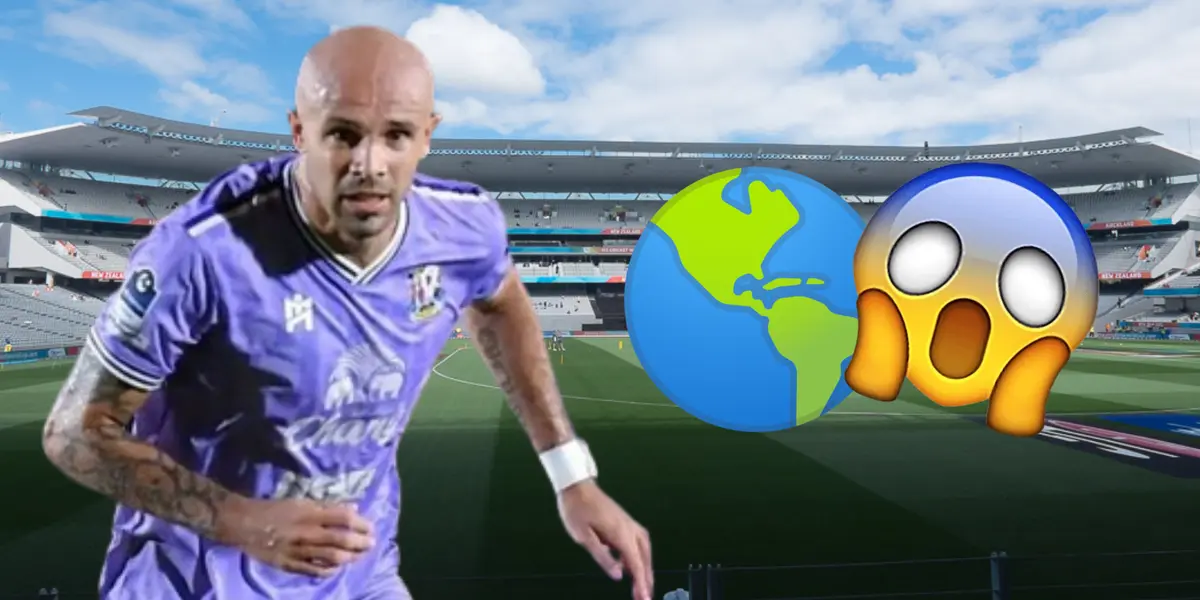 El jugador Diego Silva en el estadio Eden Park de Auckland City en Nueva Zelanda