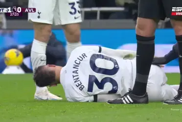 El mediocampista de los Spurs salió reemplazado a los 32 minutos.