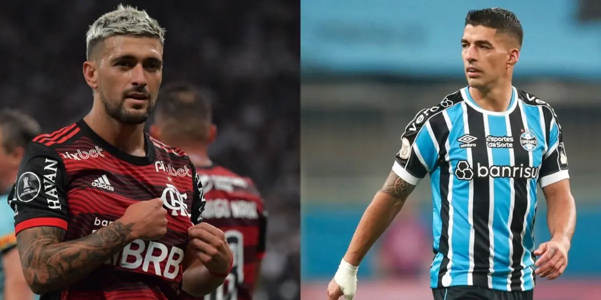 En Uruguay siguen de cerca el fuerte cruce que se da en Brasil entre Luis Suárez y Giorgian de Arrascaeta