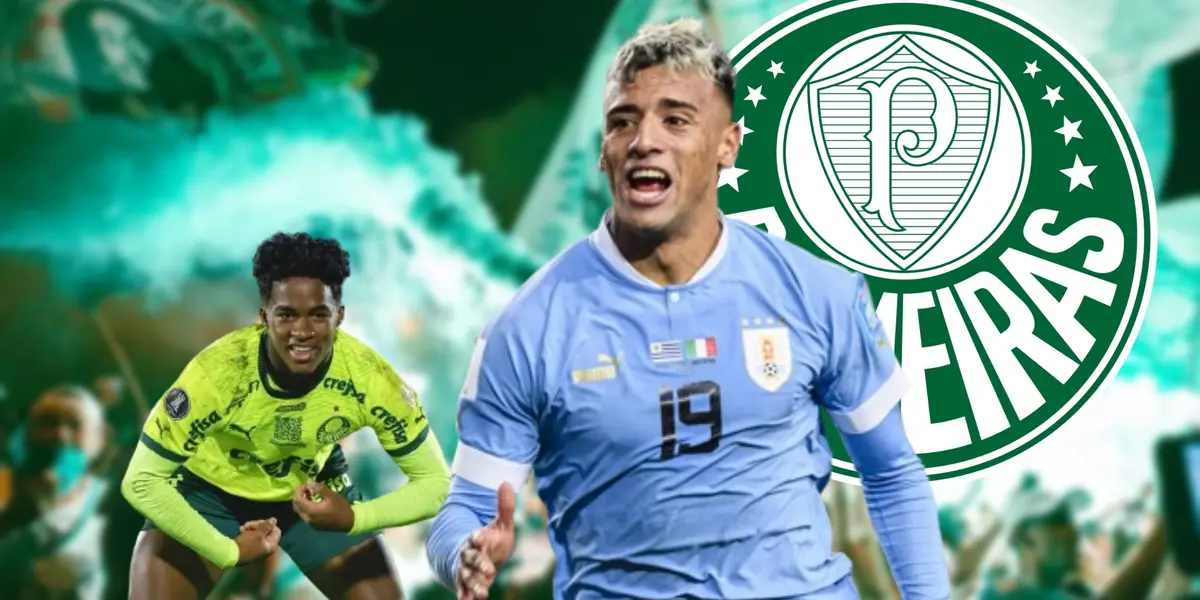 Endrick con la camiseta de Palmeiras y Luciano Rodríguez vistiendo los colores de la Celeste