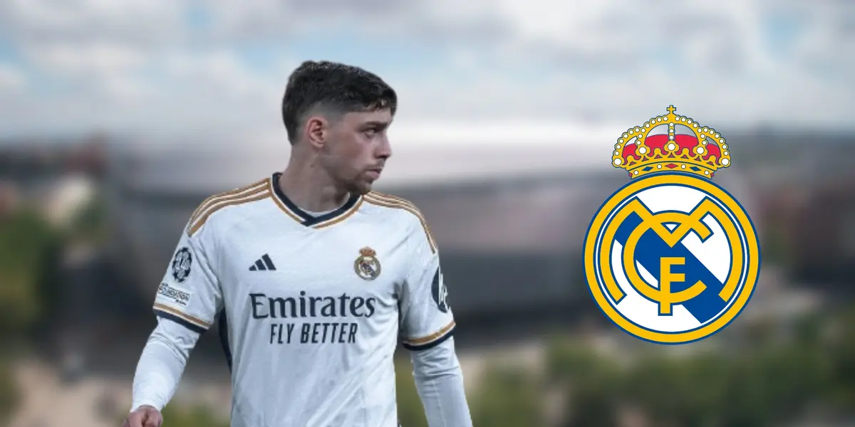 Federico Valverde con la camiseta del Real Madrid en el Santiago Bernabéu