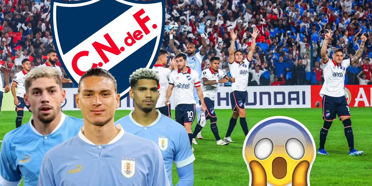 Federico Valverde, Darwin Núñez y Ronald Araújo con la camiseta de la Selección de Uruguay