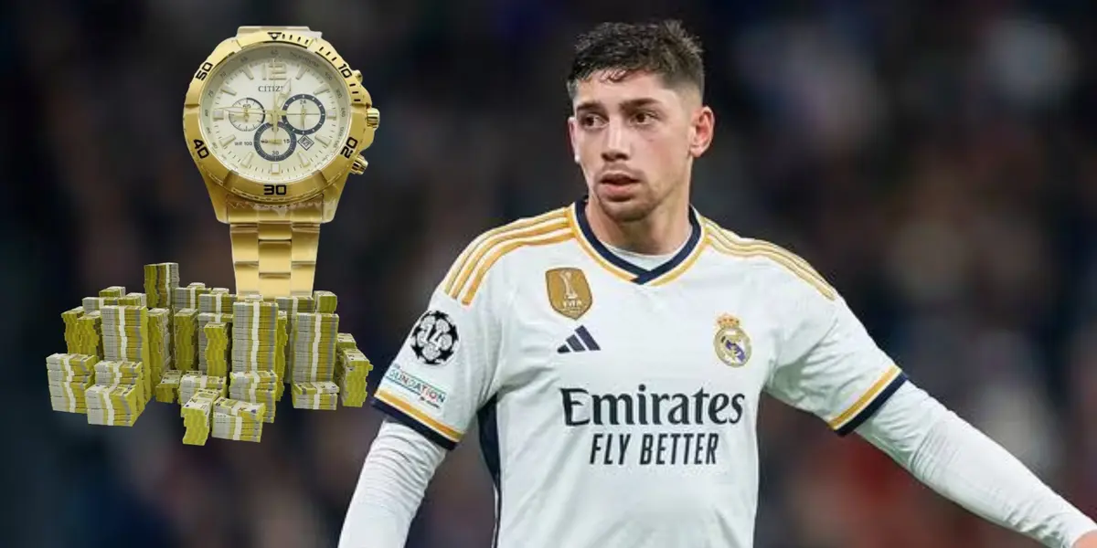 Federico Valverde posó con un reloj valuado en varios millones
