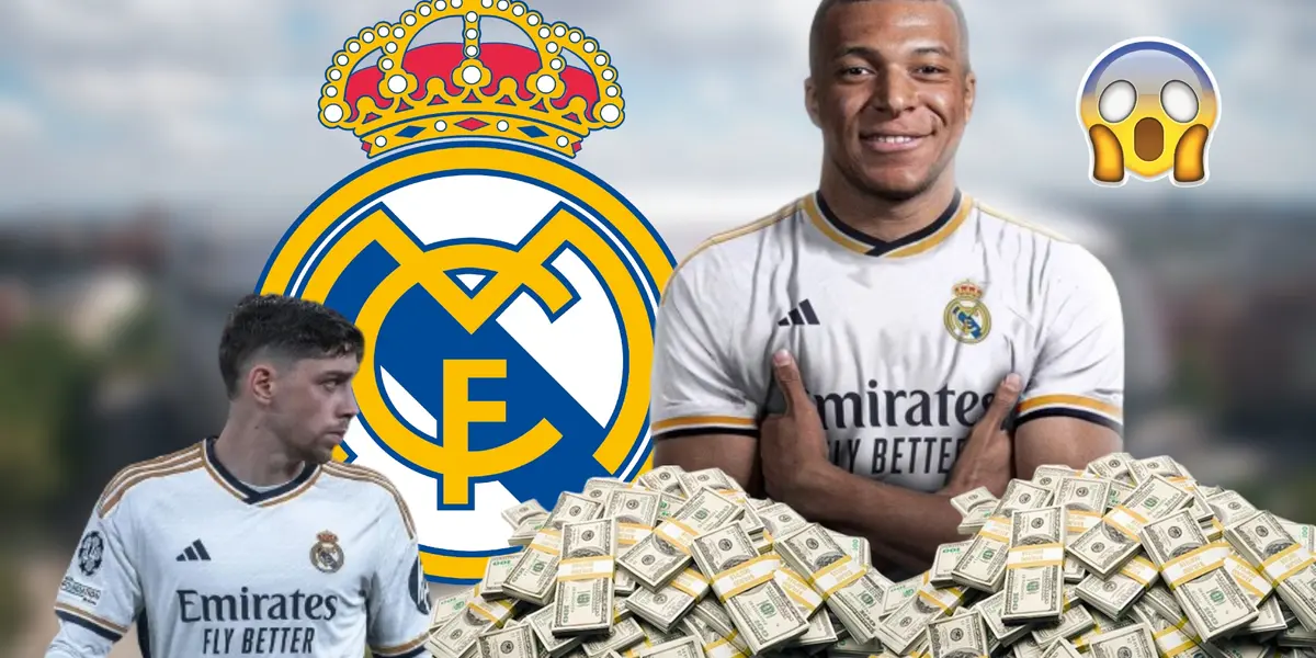 Federico Valverde y Kylian Mbappé con la camiseta del Real Madrid