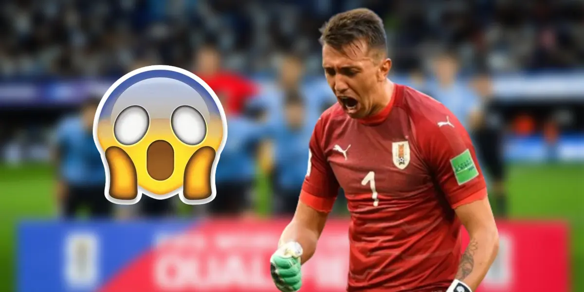 Fernando Muslera con la camiseta de la Selección de Uruguay