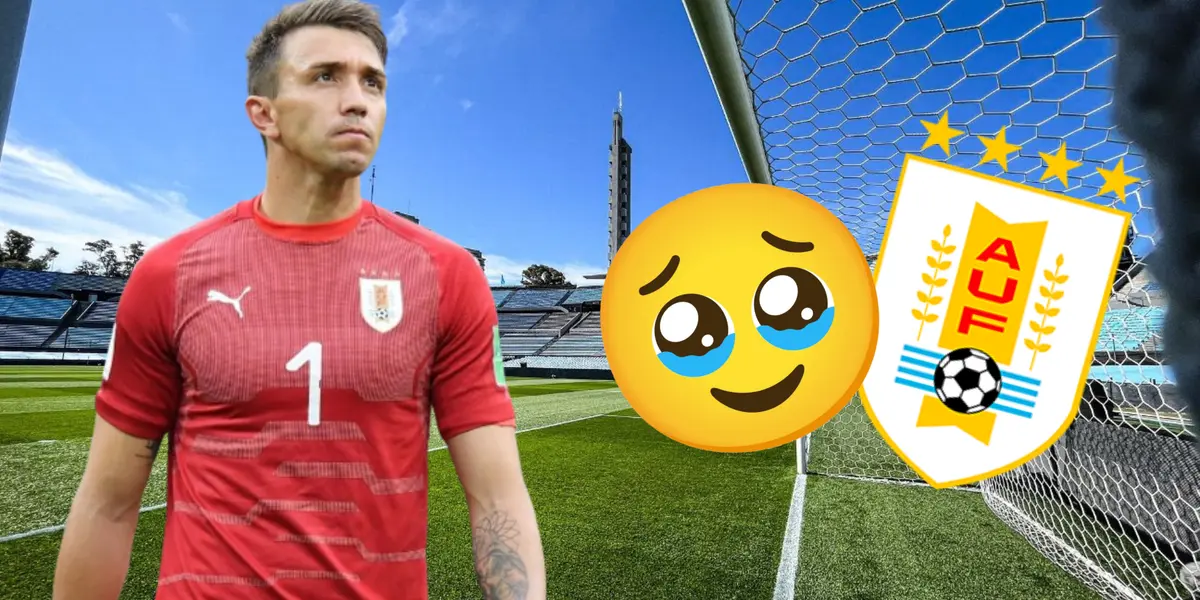 Fernando Muslera con la camiseta de Uruguay en el estadio Centenario de Montevideo