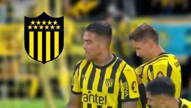 Gastón Ramírez festejando su gol en Peñarol