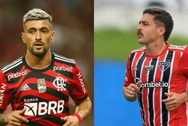 Giorgian de Arrascaeta y Gabriel Neves se enfrentan en la final de la Copa de Brasil ante la atenta mirada de Bielsa