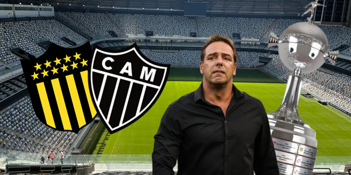 Ignacio Ruglio en el partido de Peñarol y Atlético Mineiro por la Copa Libertadores