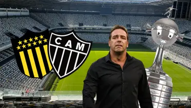 Ignacio Ruglio en el partido de Peñarol y Atlético Mineiro por la Copa Libertadores