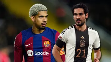 Ilkay Gündogan con la camiseta de Alemania y Ronald Araujo a su lado.