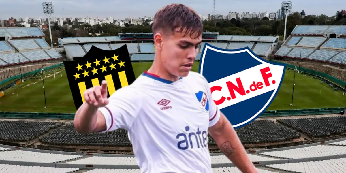 Jeremía Recoba en el estadio Centenario con la camiseta de Nacional