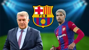 Joan Laporta y Ronald Araújo en el Barcelona