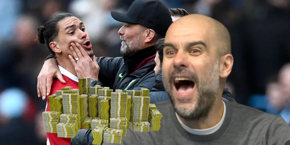 Los Reds deberán pagar un altísimo monto luego de que Darwin Núñez tuvo un fuerte cruce con Pep Guardiola